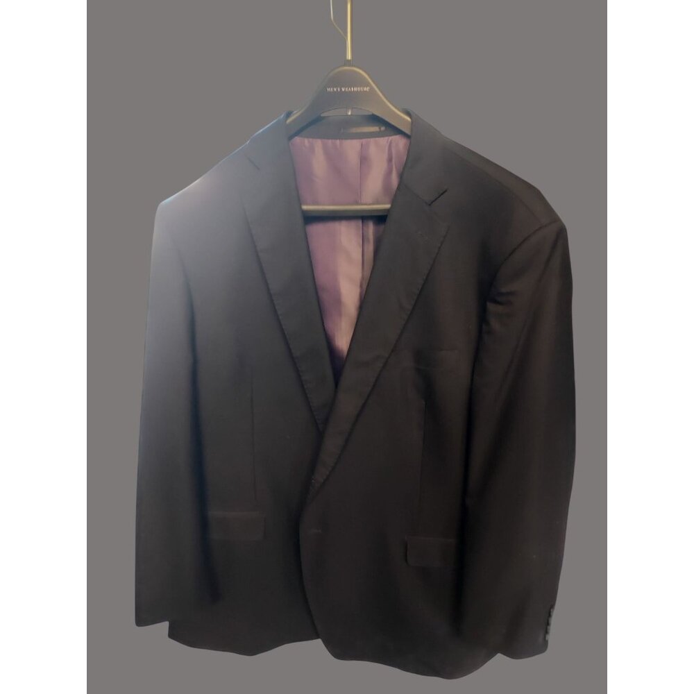 Studio Milano Mens Black Wool Suit Jacket & Pants Super 140s Two-Piece Set G01 G